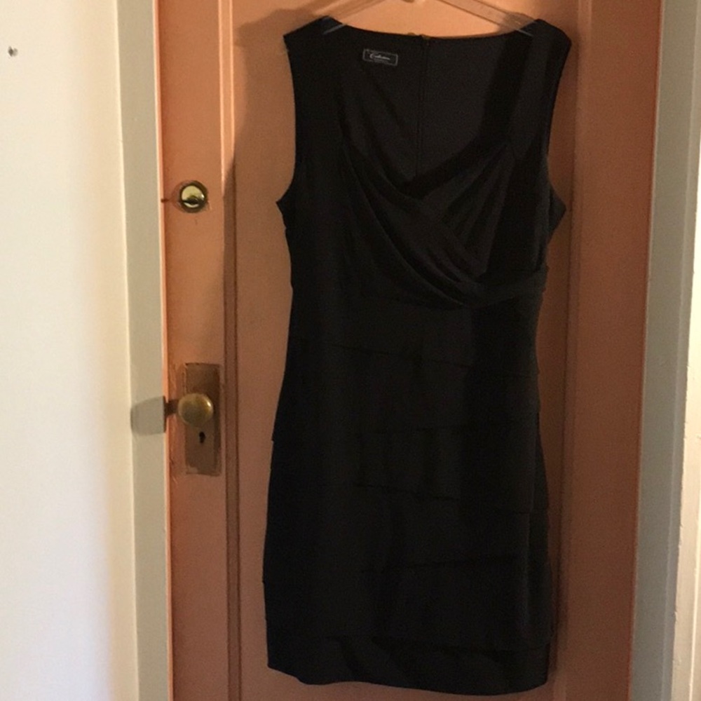 Chico's Black Cowl Neck Sheath Mini Dress